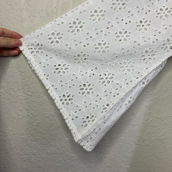 MELISSA ODABASH Dress XL Corina Full Eyelet V-Neck Wide Sleeve Cotton Cover Up - Picture 10 of 16